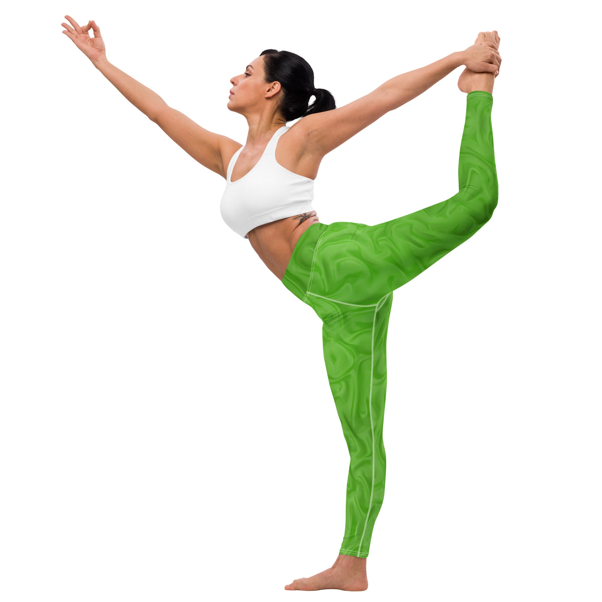Lime Green Dance leggings. Gym or Workout High Waist Leggings. Yoga Pants. "Brat365" Streetwear by WickedYo.